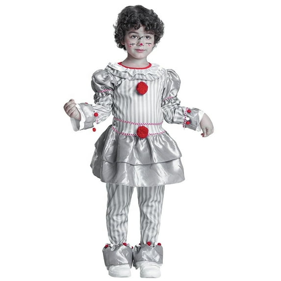 Kids Clown Costume Halloween, Classic Movies Character Fancy Dress Suit for Boys Girls Carnival Party 3-10 Years