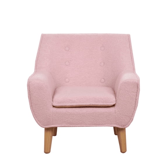 Aria Home Teddy Fabric Kids Club Chair, Toddler Accent Seating Pink