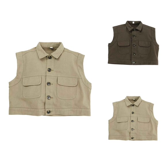 Kids Coat Girl Jacket Child Boys Girls Vest Solid Jacket Toddler Casual Outwear