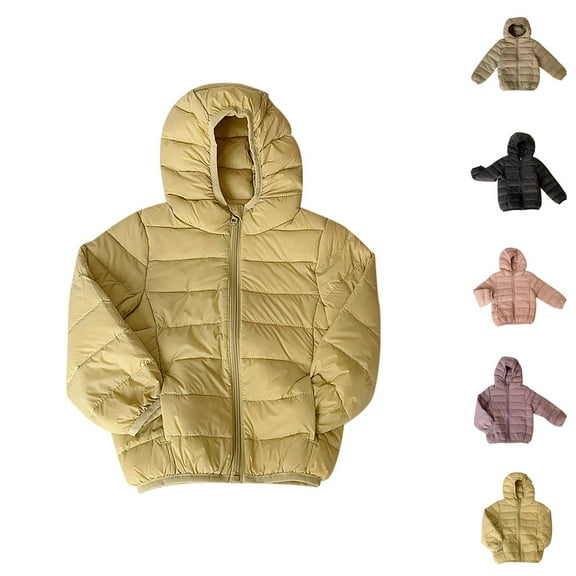 Kids Coat Girls Jacket Little Boys Girls Kids Down Coat Lightweight Jacket Hooded Zipper Fashion Winter Windproof Outwear