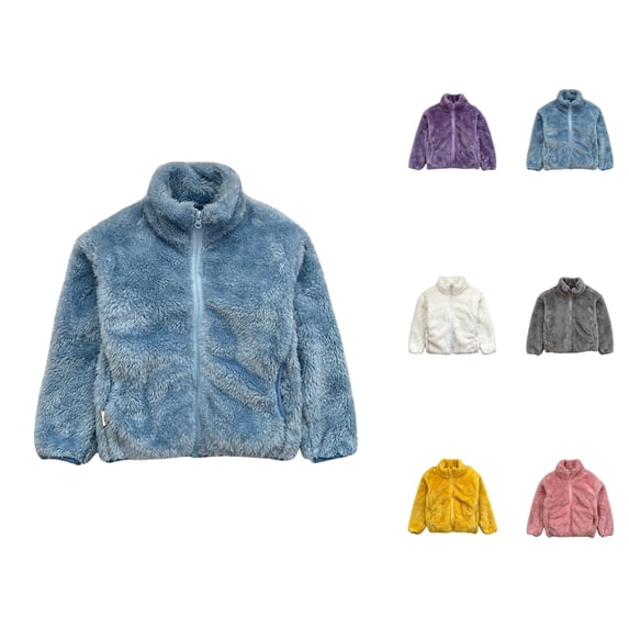 Kids Coat Girls Jacket Toddler Kids Baby Girls Boys Solid Wool Coat Jacket Outerwear Zipper Warm Thick Winter Outwear With 2 Pockets