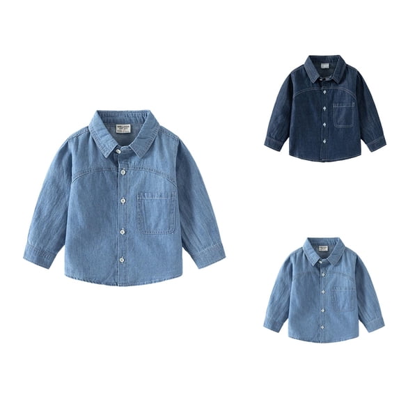 Kids Coat Girls Jackets Stylish Girls Coat & Jacket Denim Long Sleeve Shirt Top For Toddler Kids Casual Outerwear Comfortable Loose Fit Spring Fall Fashion