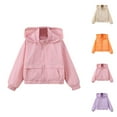 thumbnail image 1 of Kids Coat Girls Lightweight Jacket Kids Boys Girls Coat Hooded Jacket Toddler Windproof Zipper Outwear, 1 of 4
