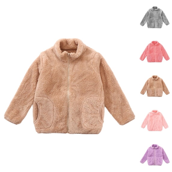 Kids Coat Girls' Outerwear Jackets & Coats Toddler Boys Girls Long Sleeve Winter Solid Zippered Coat Jacket Thicken Warm Outwear