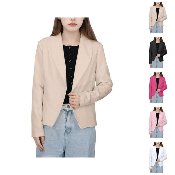 Kids Coat Jackets for Girls Girls Formal Jacket Solid Color Lapel Suit Open Front Long Sleeve Top For Kids Girls Size 5 14 Years