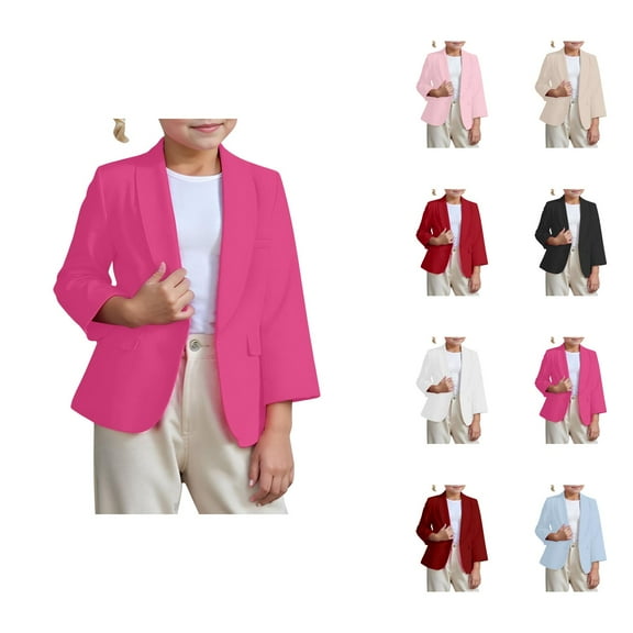 Kids Coat Jackets for Girls Solid Color Suit Jacket For Girls Small Casual Suit For Kids
