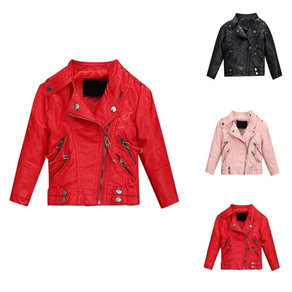 Kids Coats Girl Jacket Kids Girl Spring Pu Leather Jacket Motorcycle Coat For Boy Leather Jacket