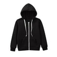 thumbnail image 1 of Kids Coats Girls Boys Size 4-5 Years Sweatshirt Color Solid Zip Long Hoodie Sleeve Up Kids Black Sweaters, 1 of 3
