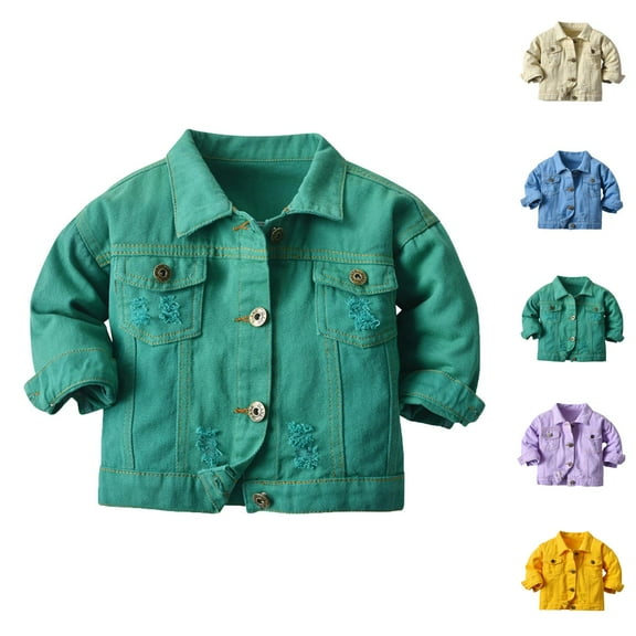 Kids Coats Girls Jacket Toddler Boys Girls Windproof Solid Denim Coat Jacket Kids Warm Outerwear Jacket
