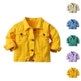 thumbnail image 1 of Kids Coats Girls' Outerwear Jackets & Coats Toddler Boys Girls Windproof Solid Denim Coat Jacket Kids Warm Outerwear Jacket, 1 of 4