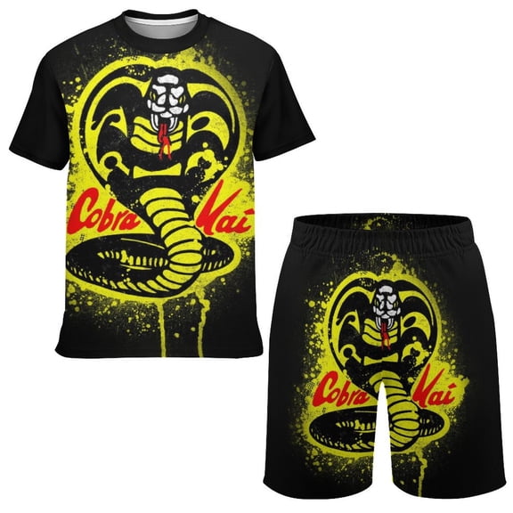 Kids Cobra K-a T Shirt Shorts Set 2 Piece Graphic Short Sleeve Outfit Set for Boys Girls