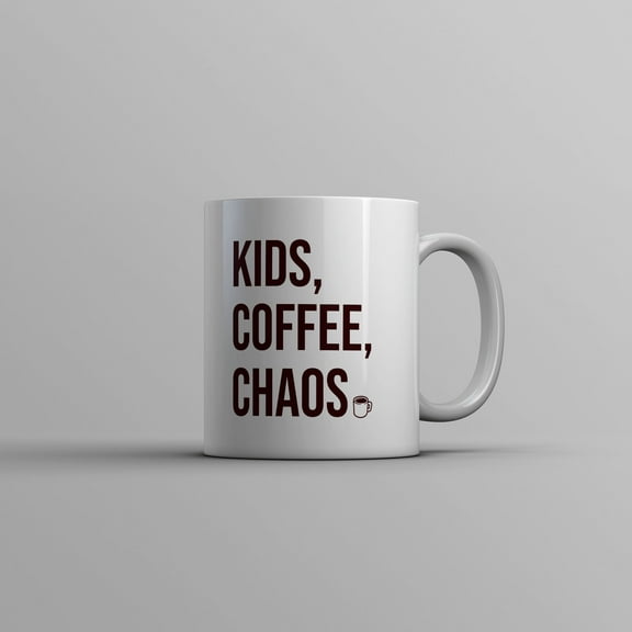 Kids Coffee Chaos Mug Funny Caffeine Addicts Parenting Crazy Children Novelty Cup