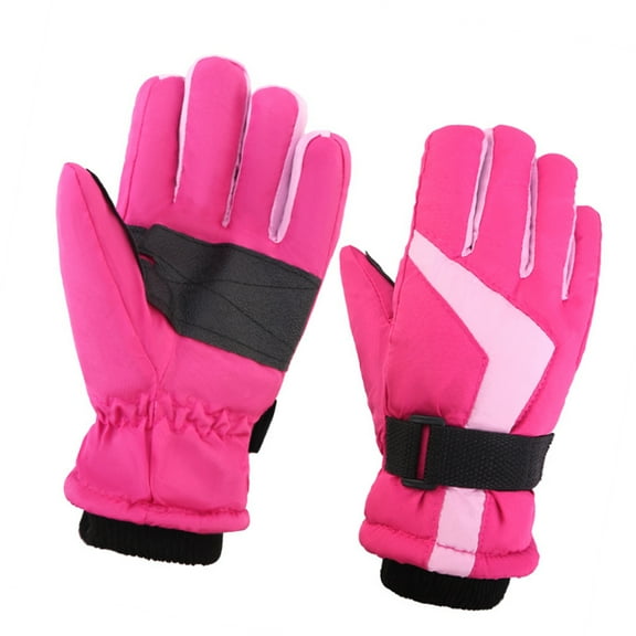 Kids Cold Weather Gloves Warm Lined Waterproof Outdoor Mitts With Anti Slip Accent Enhances Visibility Winter Sports