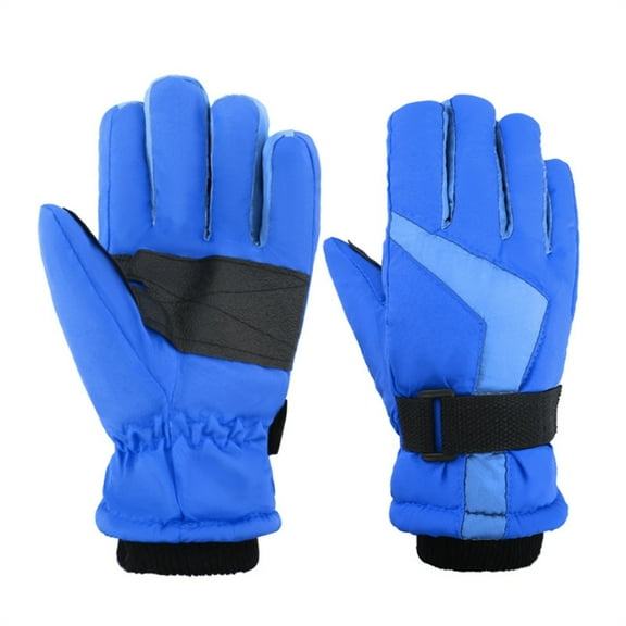 Kids Cold Weather Gloves Warm Lined Waterproof Outdoor Mitts With Anti Slip Accent Enhances Visibility Winter Sports