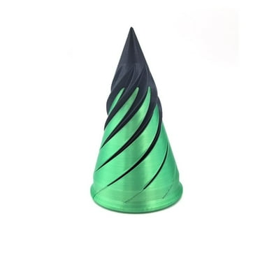 for Kids Collectible Math Games Impossible Decorative Ornaments Pyramid Passthrough Sculpture Helix Screw Toy 3D Printed Spiral Cone Toy Spiral Cone Fidget Toy GREEN BLACK I