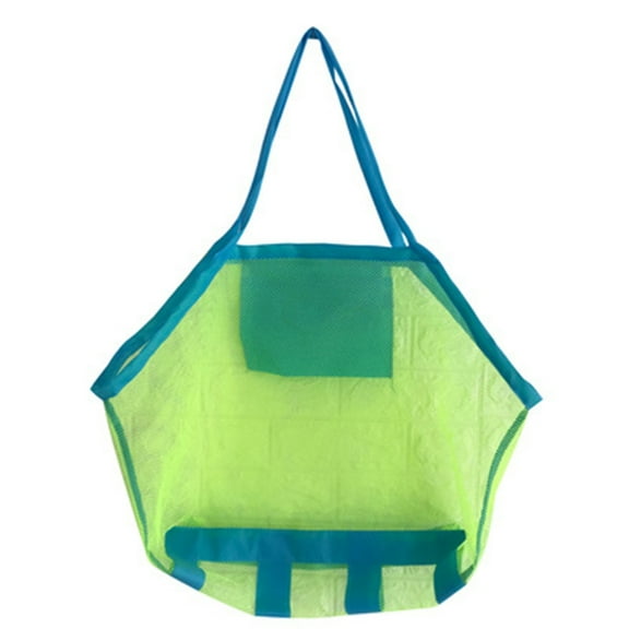 A Kids Collecting Bag Large Mesh Design For Beach Sand Toys Shell Hunting Size 25.20X15.75 Inches Foldable Zipper Closure Comfortable Strap For Travel Outdoor Fun