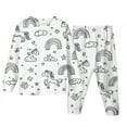 thumbnail image 1 of Kids Color on Pajamas Long Sleeve 2 Piece Pajamas Set Cute Funny Cartoon Print Cotton Kid DIY Homewear Set Create Your Own Pajamas Baby Christmas Pajamas for Girls 5T, 1 of 3