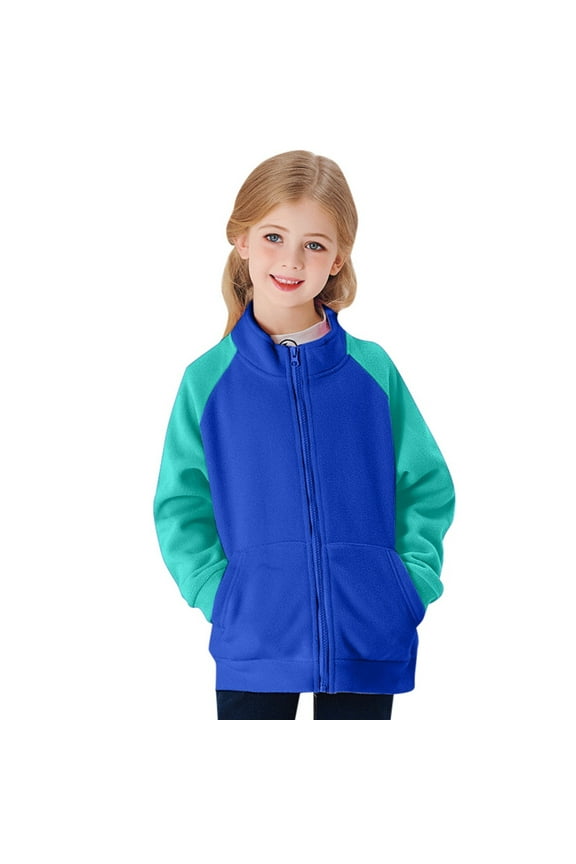 Kids Colorblock Full Zip Jacket Polar Toddler Outdoor Coat