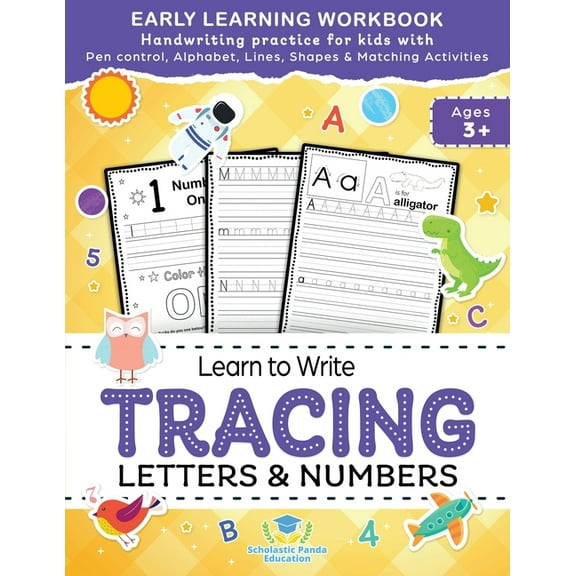 Kids Coloring Activity Books Learn to Write Tracing Letters & Numbers, Early Learning Workbook, Ages 3 4 5: Handwriting Practice Workbook for Kids wi, Book 1, (Paperback)