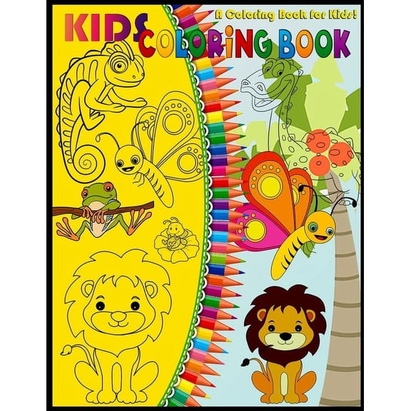Kids Coloring Book: Cute Horses, dinosaur, Birds, Owls, Elephants, Dogs, Cats, Turtles, Bears, Rabbits and many more, Ages 3-8. (Paperback)