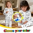 thumbnail image 1 of Kids Coloring Pajamas Valentines Easter Pajamas For Girls Boys Long Sleeve Shirts Top Pants Sleepwear Loungewear Set Fall Baby Clothes Carnival Birthday Christmas Gifts For Grandkids #03 White,3Y, 1 of 7