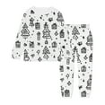thumbnail image 1 of Kids Coloring Pjs Kid DIY Homewear Set Long Sleeve Top with Pajamas Pants Funny Cute Cartoon Print Cotton Hand-Painted Pjs Baby Christmas Pajamas for Girls 6-7 Years, 1 of 3