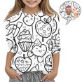 thumbnail image 1 of Kids Coloring Shirt Funny Gift 3/4 Sleeve T Shirtd Hand Color-In DIY Crewneck Pullover Casual Top Boys Cute Clothes, White, 11 Years, 1 of 5