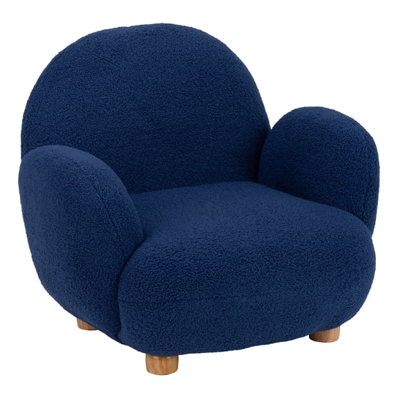 Kids Comfy Plush Reading Chair with Arms - Sturdy Cushioned Accent Chair for Toddlers, Childrens Bedroom, Lounge, Preschool, Daycare - Teddy Bear Fabric