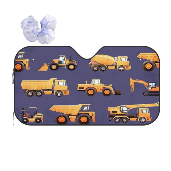 Kids Constructio Car Windshield Sun Shade Universal Fit Auto Sun Visor Protector