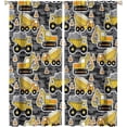 thumbnail image 1 of Kids Construction Excavator Blackout Curtains, Yellow Excavator Transporter Truck Cartoon Construction Vehicles Windows Curtain for Living Room Bedroom 26"W x 45"L (Pack of 2), 1 of 6