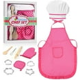 thumbnail image 1 of Rirool Kids Cooking Set, 11 Pcs Chef Role Play Kit with Apron, Hat, Mitt, Utensils & Baking Tools, Pretend Play Kitchen Costume Gift for Girls Ages 3-6, Birthday & Holiday, 1 of 8