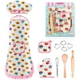 thumbnail image 1 of Rirool Kids Cooking Set, 11 Pcs Chef Role Play Kit with Apron, Hat, Mitt, Utensils & Baking Tools, Pretend Play Kitchen Costume Gift for Girls Ages 3-6, Birthday & Holiday, 1 of 8