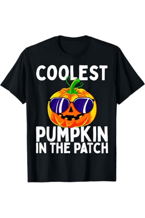 Kids Coolest Pumpkin In The Patch Halloween Boys Girls T-shirt