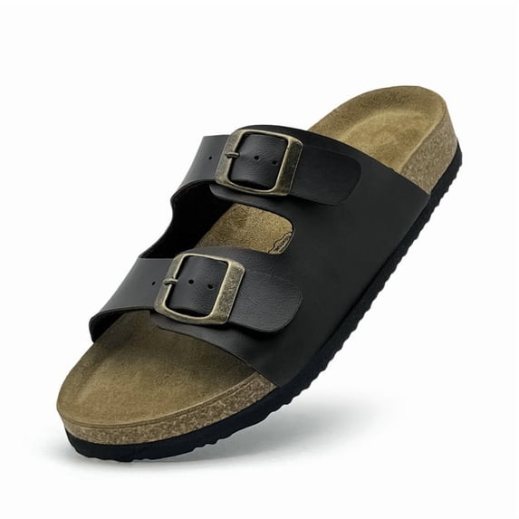 Kids Cork Footbed Sandals Girls Boys Classic Slip-On Slippers Toddler Adjustable Buckle Straps Summer Casual Indoor Outdoor Sandal Footwear