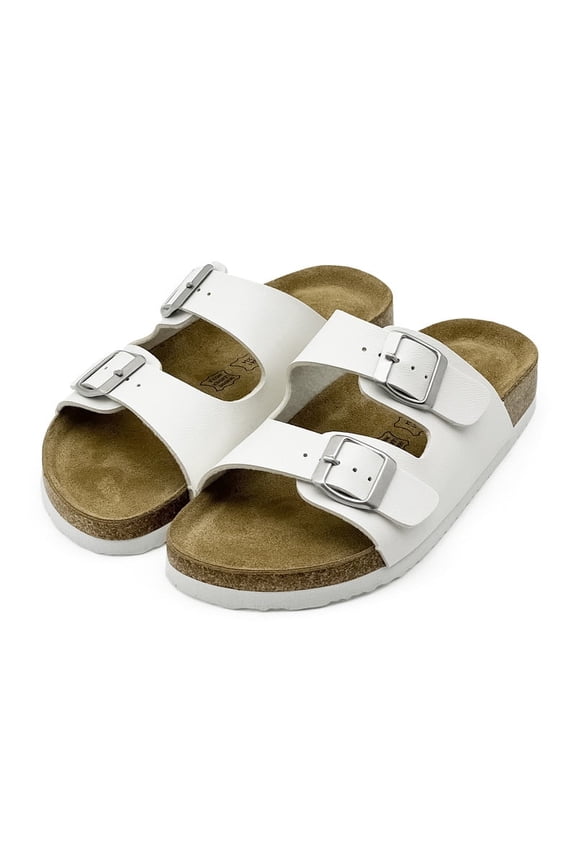 Kids Cork Footbed Sandals Girls Boys Classic Toddler Slip-On Slippers Adjustable Buckle Straps Summer Casual Indoor Outdoor Sandal Footwear