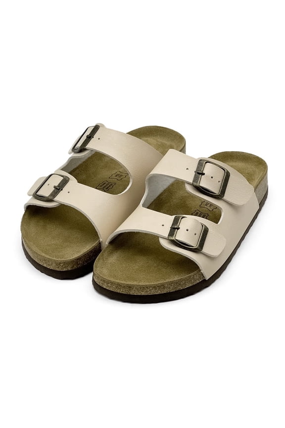 Kids Cork Footbed Sandals Girls Boys Classic Toddler Slip-On Slippers Adjustable Buckle Straps Summer Casual Indoor Outdoor Sandal Footwear