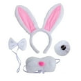 thumbnail image 1 of Kids Costume Bunny Rabbit Dress Up Animal Ears Headband Bowtie Tail Tutu Paws Set, 1 of 5