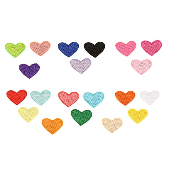 Kids Costume Heart Embroidered Cloth Patch Sew on for Jeans Shirt Patches Colorful Iron Accessories Child 40 Pcs