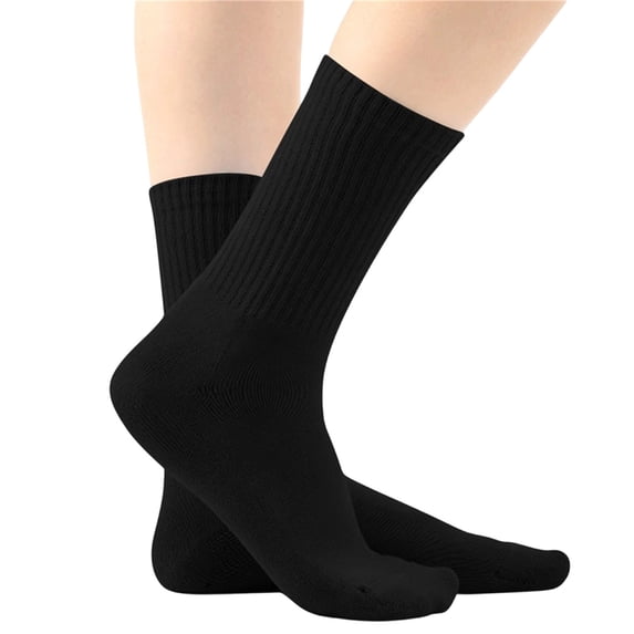 Kids Cotton Crew Socks Breathable Mid Calf Length Reinforced Heel Toe School Uniform Socks for Boys Girls Everyday Casual Wear Solid Color Multipack