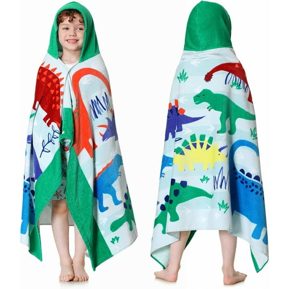 Kids Cotton Hooded Towels | Super Soft & Thick & Super Absorbent | Beach Bath Swimming Towels for Girls Boys Ages 3-12