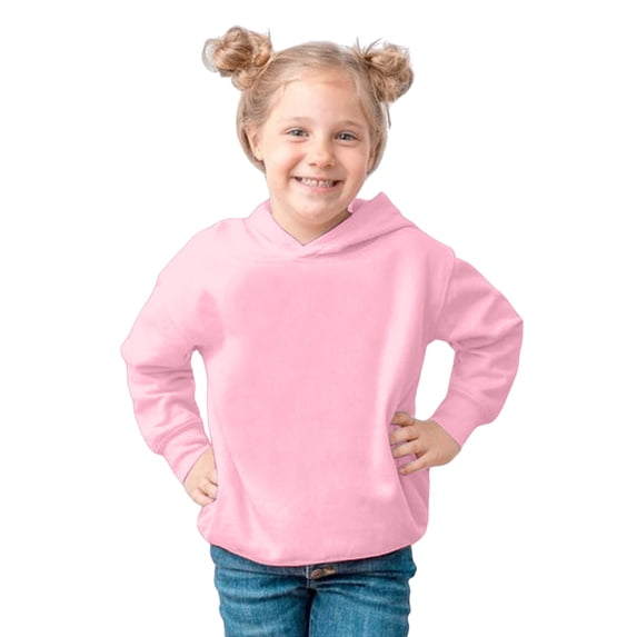 Kids Cotton Hoodies Fall Pullover Hooded Sweatshirts for Boys and Girls (Pink 18-24 Months)