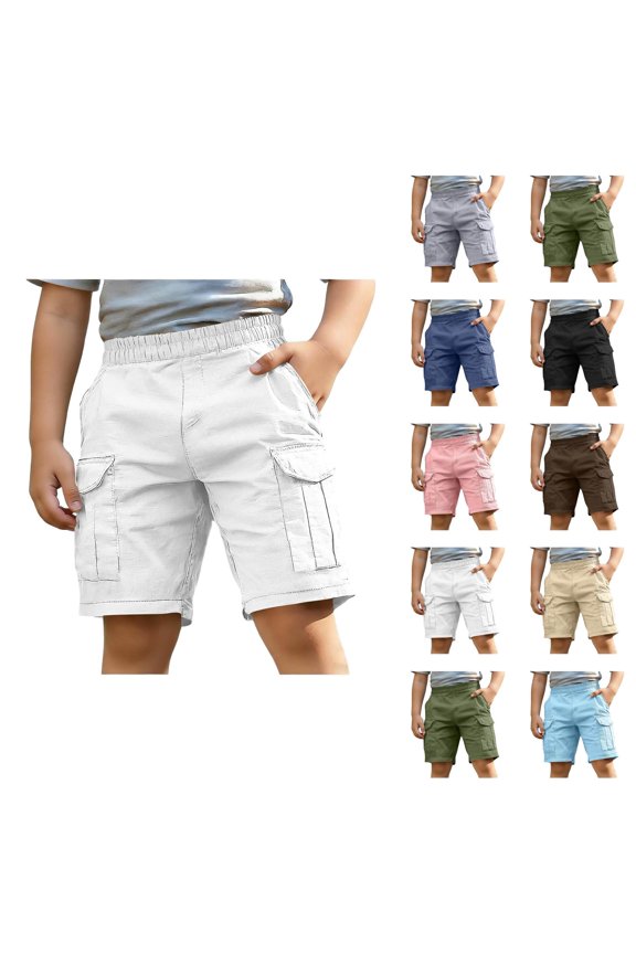 Kids Cotton Korean Inspired Casual Shorts Knee Length Style - Soft Comfortable Boys Shorts Daily Wear, Athletic Shorts Look Boys Clothes for School Travel Park Days