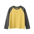 thumbnail image 1 of Kids Cotton Long Sleeve T-shirts Boys Girls Raglan Shirt Tops Crewneck Spring Fall Winter Base Tees 5-16 Years (15 Years, Yellow), 1 of 6