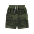 thumbnail image 1 of Kids Cotton Sweat Sport Shorts with Drawstring Soft Jersey Athletic Shorts for Boys and Girls Army Green 4 Years, 1 of 5