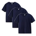 thumbnail image 1 of Kids' Cotton T-Shirts 3-Pack Short Sleeve Crew Neck Solid Basic Tops Summer Casual Tees for Daily Wear & Playdates, 1 of 6