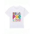 thumbnail image 1 of MAWOTEA Kids Cotton T-shirt, First Day of School Top White Short Sleeve Tee for PRE-K, Print Summer Outdoor Sports Shirts, Size 3Y-13Y With White, ELY571501 first day preschool shirt, 1 of 6