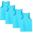 thumbnail image 1 of Kids Cotton Tank Top 4 Pk Boys Girls Solid Color Tank Top Children Youth Shirts, 1 of 4