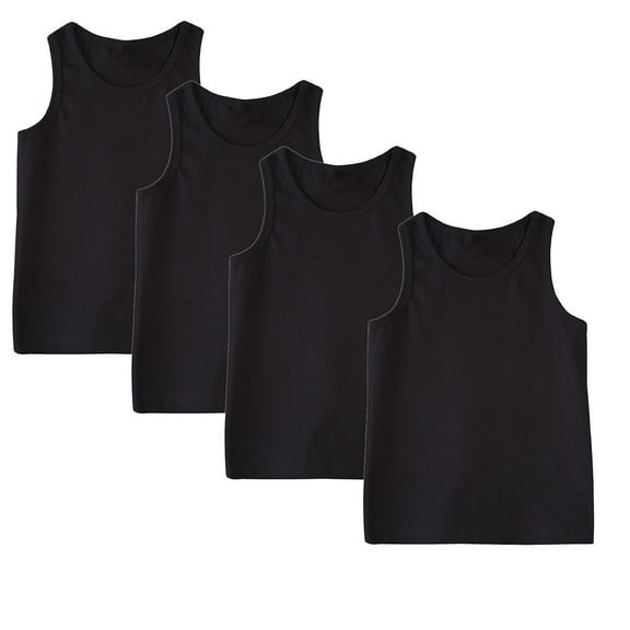 Kids Cotton Tank Top 4 Pk Boys Girls Solid Color Tank Top Children Youth Shirts