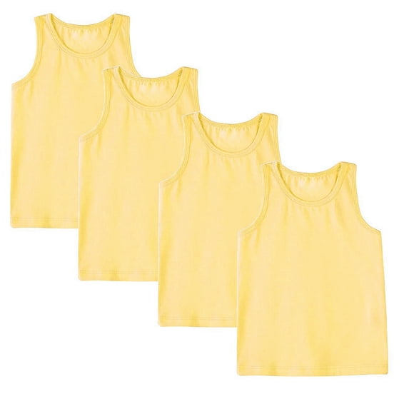 Kids Cotton Tank Top 4 Pk Boys Girls Solid Color Tank Top Children Youth Shirts