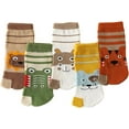 thumbnail image 1 of Kids Cotton Toe Socks Medium Tube Two Toed Socks Cute Cartoon Animal Socks for Boys Girls 3-12 Years, 5 Pairs, 1 of 7